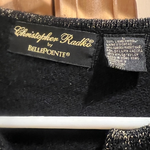 UGLY🤣CHRISTMAS SWEATER by CHRISTOPHER RADKO BellePointe ~ Black ~Large - Picture 9 of 9